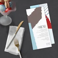 Color Block Wedding Menu Winter ID740