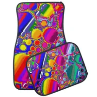 Rainbow Blast Abstract Art   Car Floor Mat