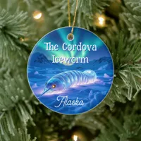 Cordova Iceworm Alaska Cryptid Myth Christmas Ceramic Ornament