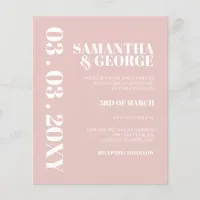 Budget Simple Blush Wedding Invitation