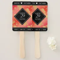 Elegant 29th Garnet Wedding Anniversary Hand Fan