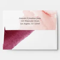 Burgundy and Blush Watercolor Envelope