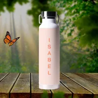 Peach name girl modern simple water bottle