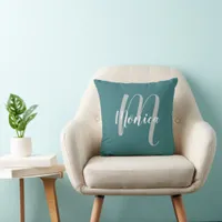 Personalized Elegant Monogram and Name Throw Pillow