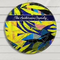 Bright Abstract Tropical Palm Leaves Personalized Dart Board