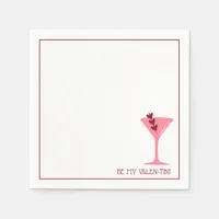 Chic Martini Valentine’s Day Pink & Red Cocktail Napkins