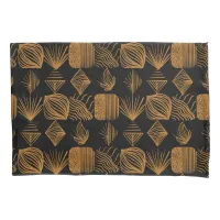 Bold Caribbean Tribal Mudcloth: Black, Gold Pillow Case