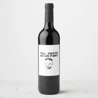 Till Death Do Us Part Classic Sloth Wine Label