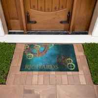 Personalized Steampunk Rusty Gears Doormat