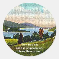 Alton Bay and Lake Winnipesaukee, New Hampshire Classic Round Sticker