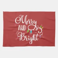 merry and bright holiday lights towel