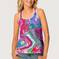 Colorful Swirls Abstract Fluid Art  Tank Top