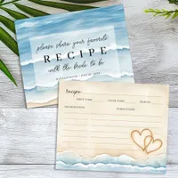 Beach Bridal Shower Recipe Cards with Hearts