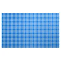 Gingham Check Blue and White Fabric