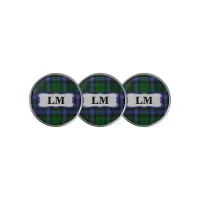 Wallace Tartan Blue & Green Golf Ball Marker