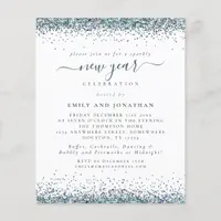 PAPER | Peacock Blue Glitter New Years Eve Invite