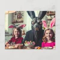 Dark Easter Black Rabbit Horror Postcard