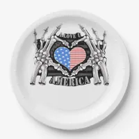 America Skeleton Hands Graphic Impression Paper Plates