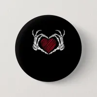 Skeleton Hand Heart Sign Costume Trending Hallowee Button