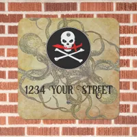 Pirate Personalized Address Metal Sign