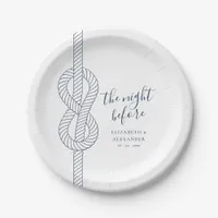 Modern Nautical Rope Rehearsal Dinner Wedding Paper Plates