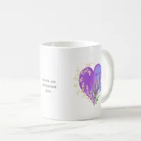 Abstract Floral Heart Have an Awesome Day Coffee Mug