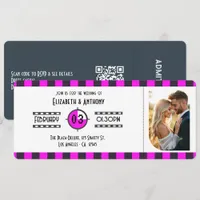 Midnight Plum, Neon Pink & Dark Charcoal Cinema Invitation