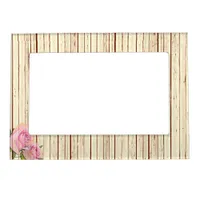 Fake Rustic Wood and Roses Magnetic Picture Frame