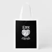 Gothic Skeleton Heart Valentine Classic Design Grocery Bag