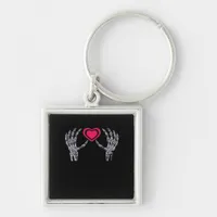 Skeleton Hands Heart Cute Keychain