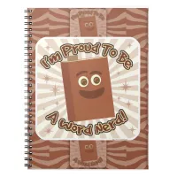 Proud Word Nerd Pattern Fun Slogan Notebook