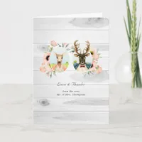 Whimsical Rustic Woodland Forest Deer Wedding Thank You Card