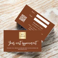 Rust orange agate business logo appointment card