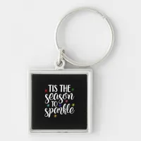 Tis Season To Sparkle Retro Classic Keychain
