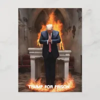 Trump For Prison Trump Prays in a Church Postcard