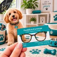 Turquoise Chic Clear Eyeglass Lens  Business Cards