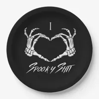 Spooky Classic - Skeleton Hands Heart Paper Plates