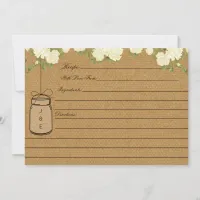 Rustic Subtle Burlap bridal shower recipe cards