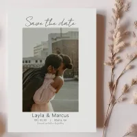 Simple Black & White Photo Wedding Save The Date Note Card