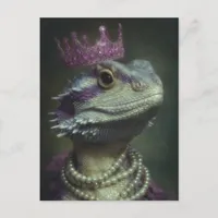 Dragon in Purple Crown and Pearls Postcard