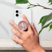 Pink Rose Gold Glitter Drips Sparkle Monogram PopSocket