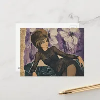 Beautiful Lady from 1969 Collage  Postcard