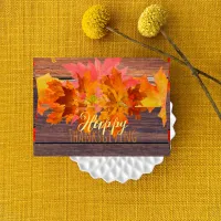 Fall Autumn Leaves On Barn Wood Happy Thanksgiving Envelope