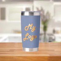 Slate blue logo business corporate insulated tumbler