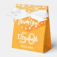 50th birthday party gold glitter name thank you favor boxes