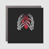 Skeleton Hands Holding Heart Halloween Costume  Car Magnet