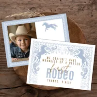 First Rodeo Birthday Thank You Card – Western Cowb