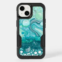 Blue, Turquoise Sea Waves and Bubbles   OtterBox iPhone 14 Case