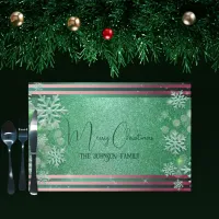 Green Pink Xmas Winter Wonderland Paper Placemat