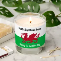 Happy St. David's Day Red Dragon Welsh Flag Scented Candle